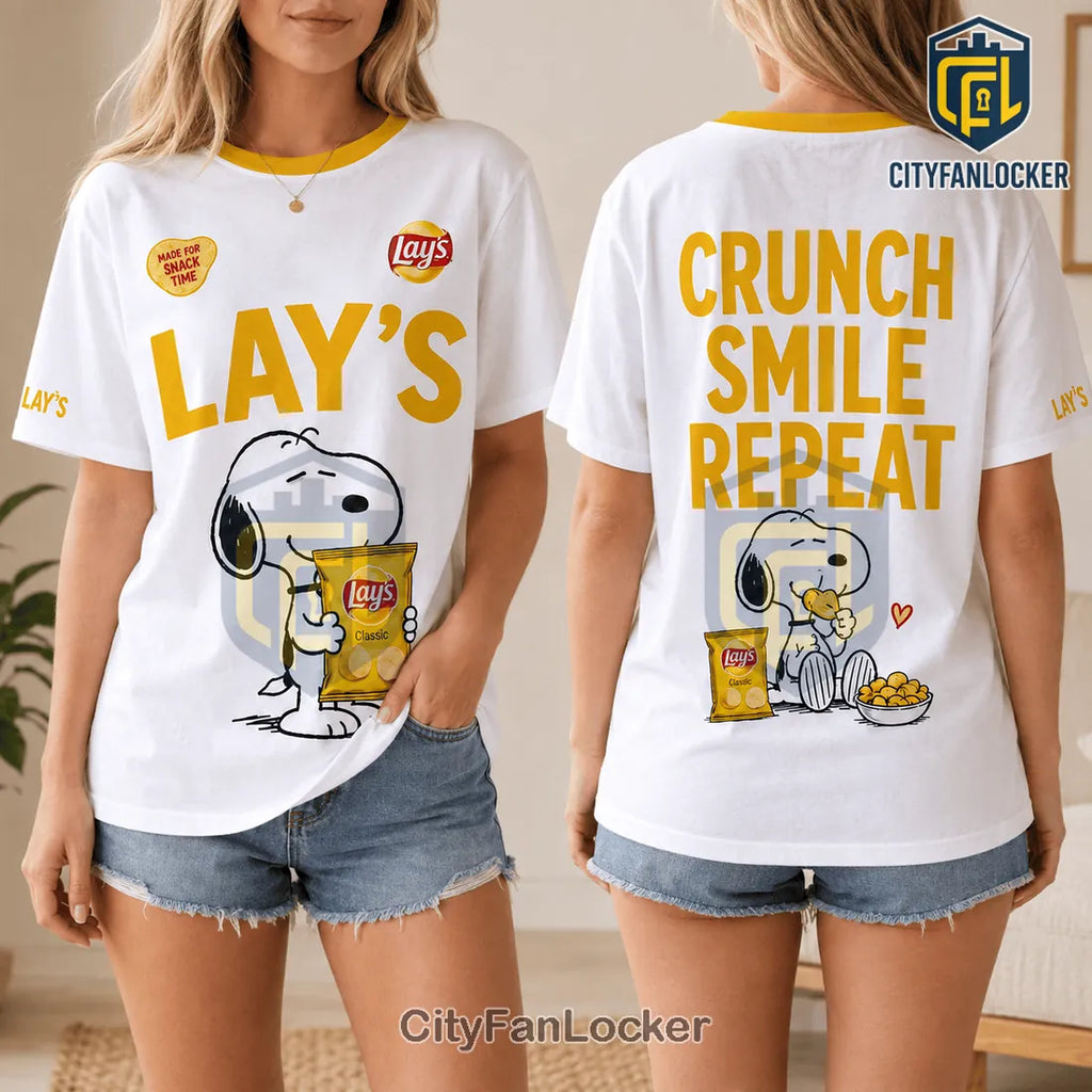 Lay’s x Snoopy White Crunch Smile Repeat T-Shirt