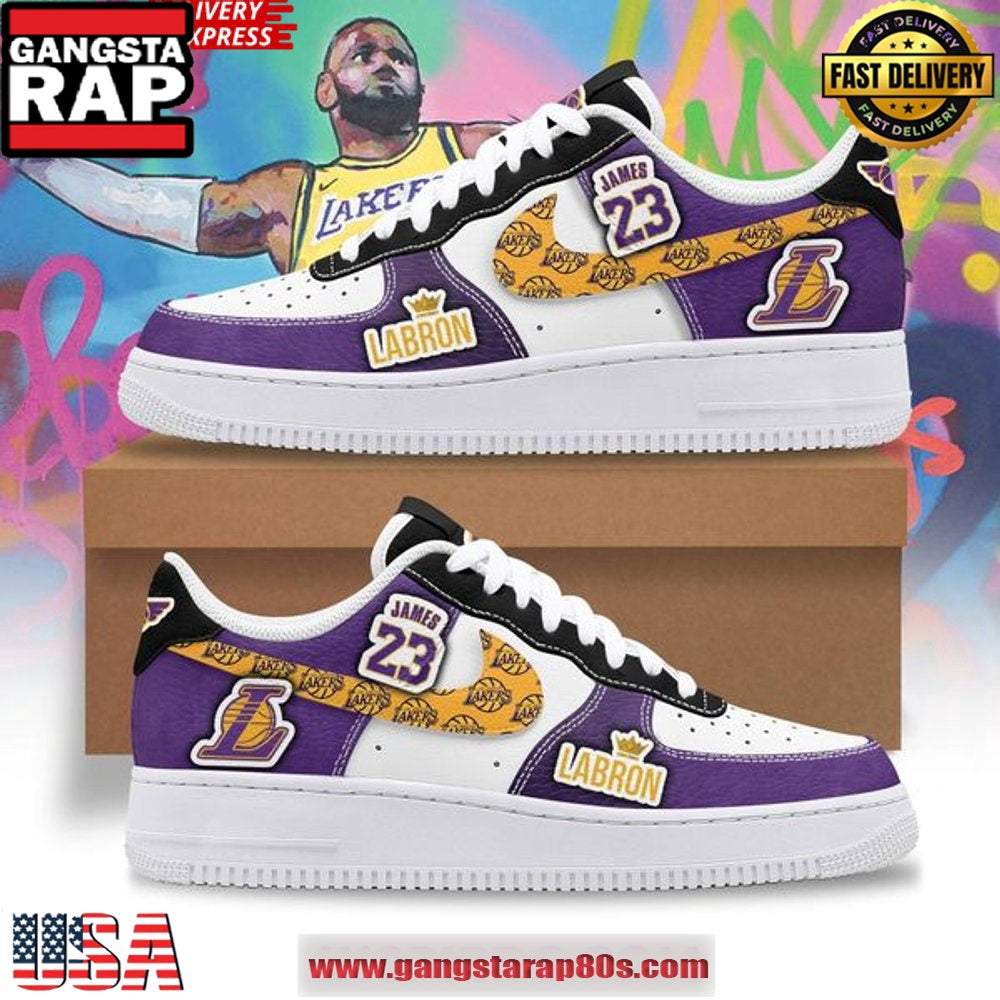 LeBron James Los Angeles Lakers Air Force 1 Sneakers Shoes