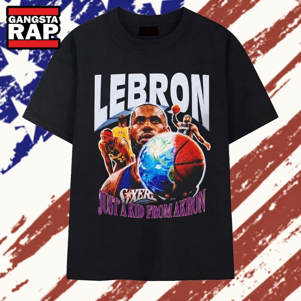 Lebron James Philadelphia 76ers Just A Kid From Akron T Shirt
