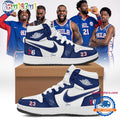 LeBron James Philadelphia 76ers Limited Edition Signature Blue Air Jordan 1 Hightop Shoes