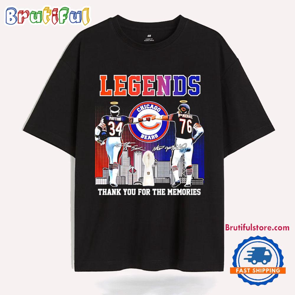 Legend Payton and Mcmichael Chicago Bears Thank You for the Memories T Shirt