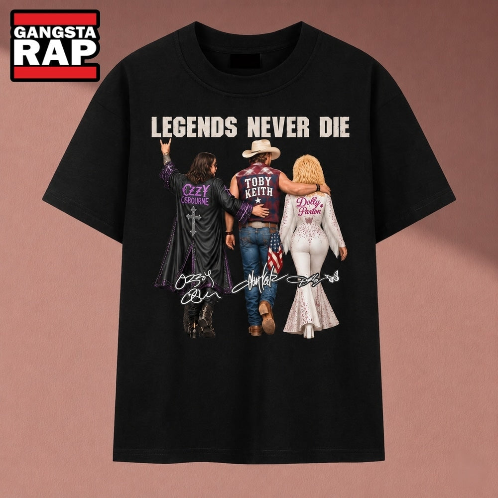 Legends Never Die Ozzy Osbourne Toby Keith Dolly Parton T Shirt, Music 2D Shirt