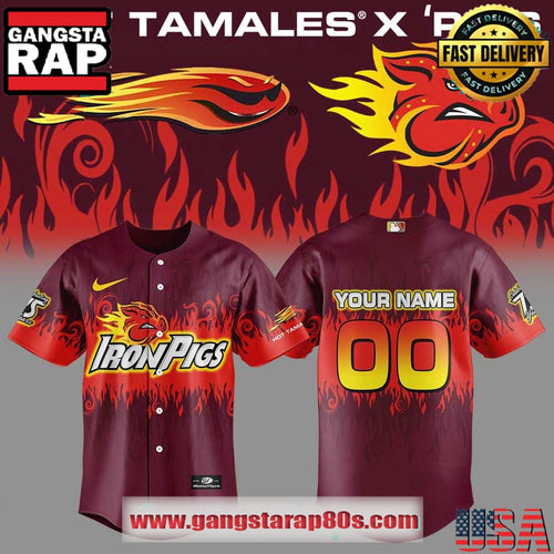 Lehigh Valley IronPigs x Hot Tamales Custom Baseball Jersey