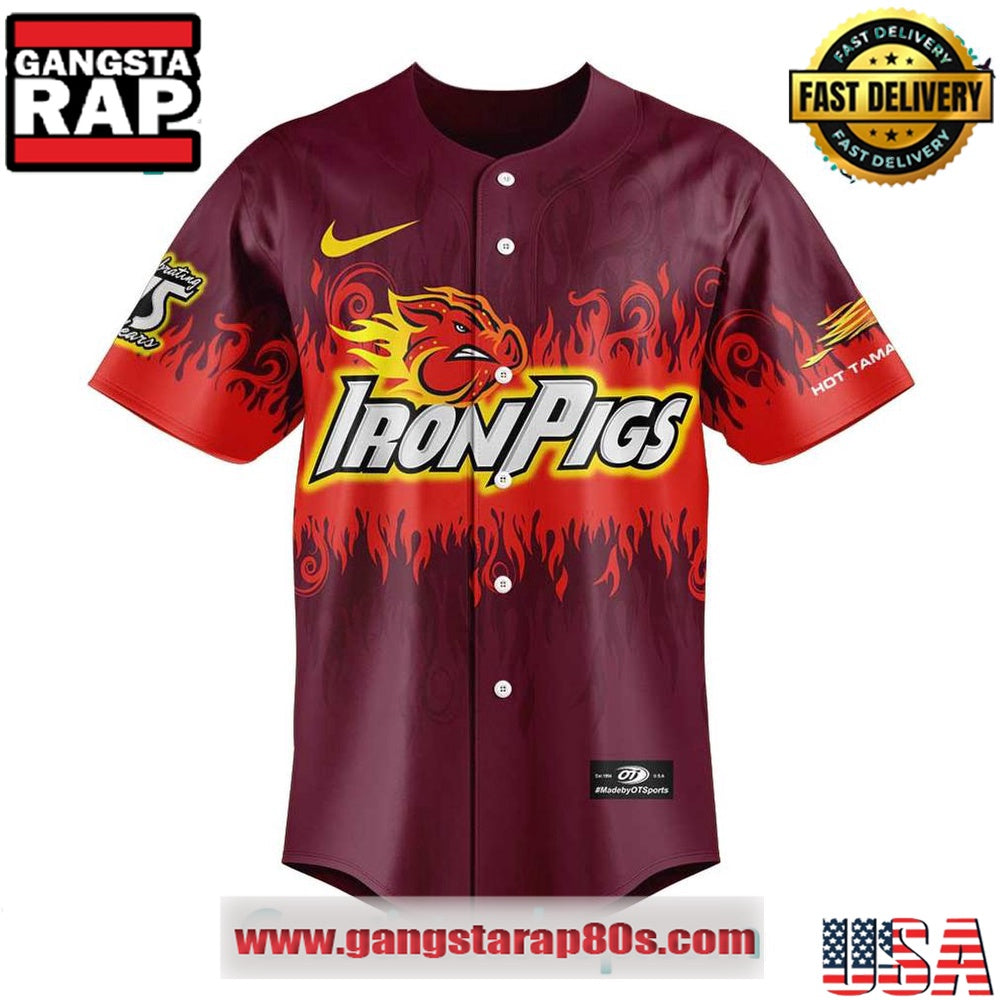 Lehigh Valley IronPigs x Hot Tamales Custom Baseball Jersey