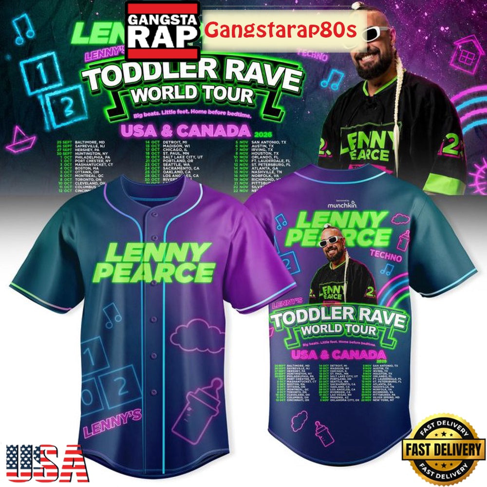 Lenny Pearce Toddler Rave World Tour 2026 Baseball Jersey