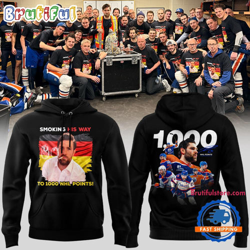 Leon Draisaitl Edmonton Oilers 1000 Career NHL Points Limited Edition Hoodie Shirt