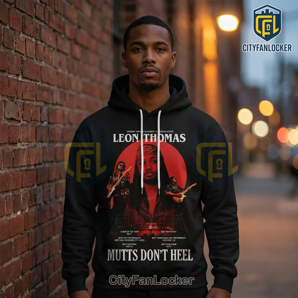 Leon Thomas Mutts Don’t Heel 2025-2026 Tour Black Hoodie
