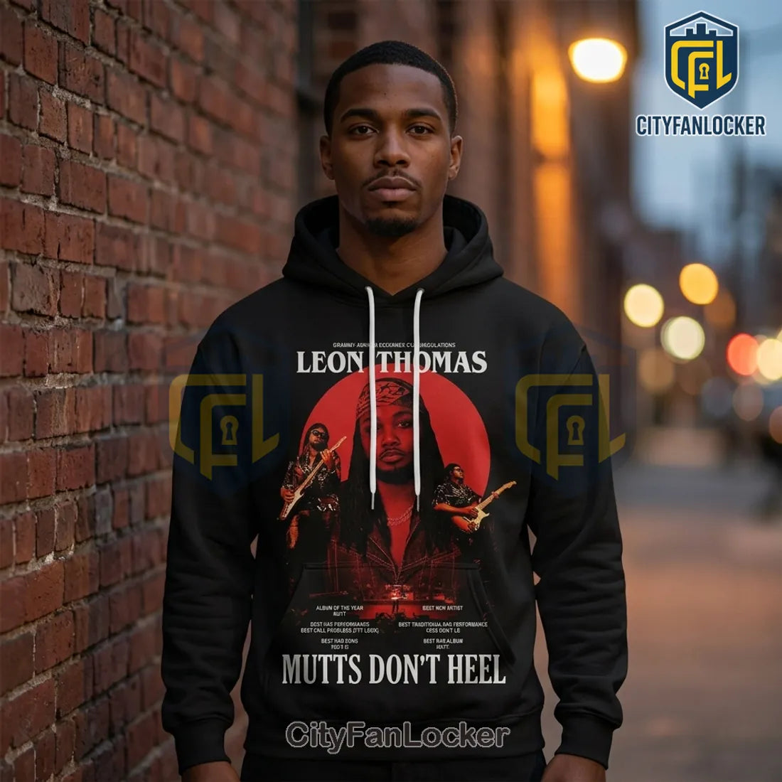 Leon Thomas Mutts Don’t Heel 2025-2026 Tour Black Hoodie