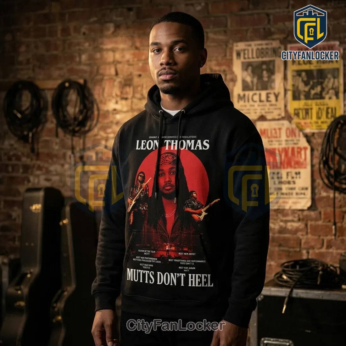 Leon Thomas Mutts Don’t Heel 2025-2026 Tour Black Hoodie
