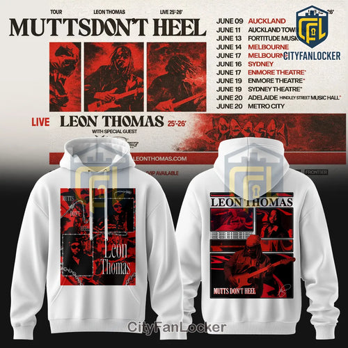 Leon Thomas Mutts Don’t Heel Tour Concert White Graphic Hoodie