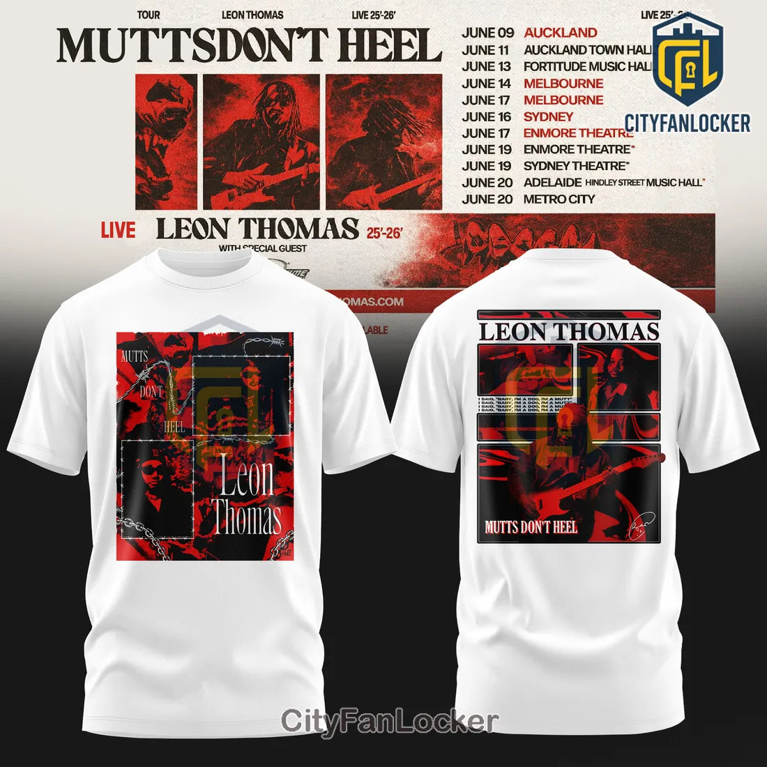 Leon Thomas Mutts Don’t Heel Tour Concert White Graphic Hoodie