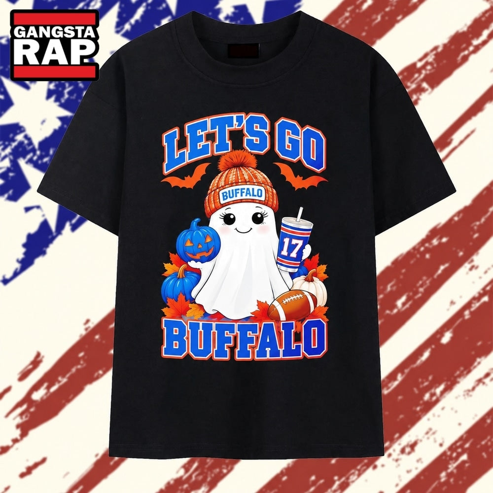 Let’s Go Buffalo Ghost with Number 17 Josh Allen T Shirt