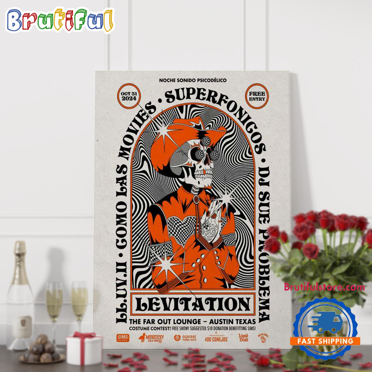 Levitation The Far Out Lounge Austin TX October 31 2024 Poster Canvas Art