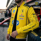 Lewis Hamilton Scuderia Ferrari Yellow Baseball Jacket 2026