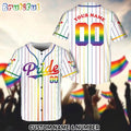 LGBTQ 2025 Baseball Jersey, Rainbow Matching Game Day 3D Baseball Jersey