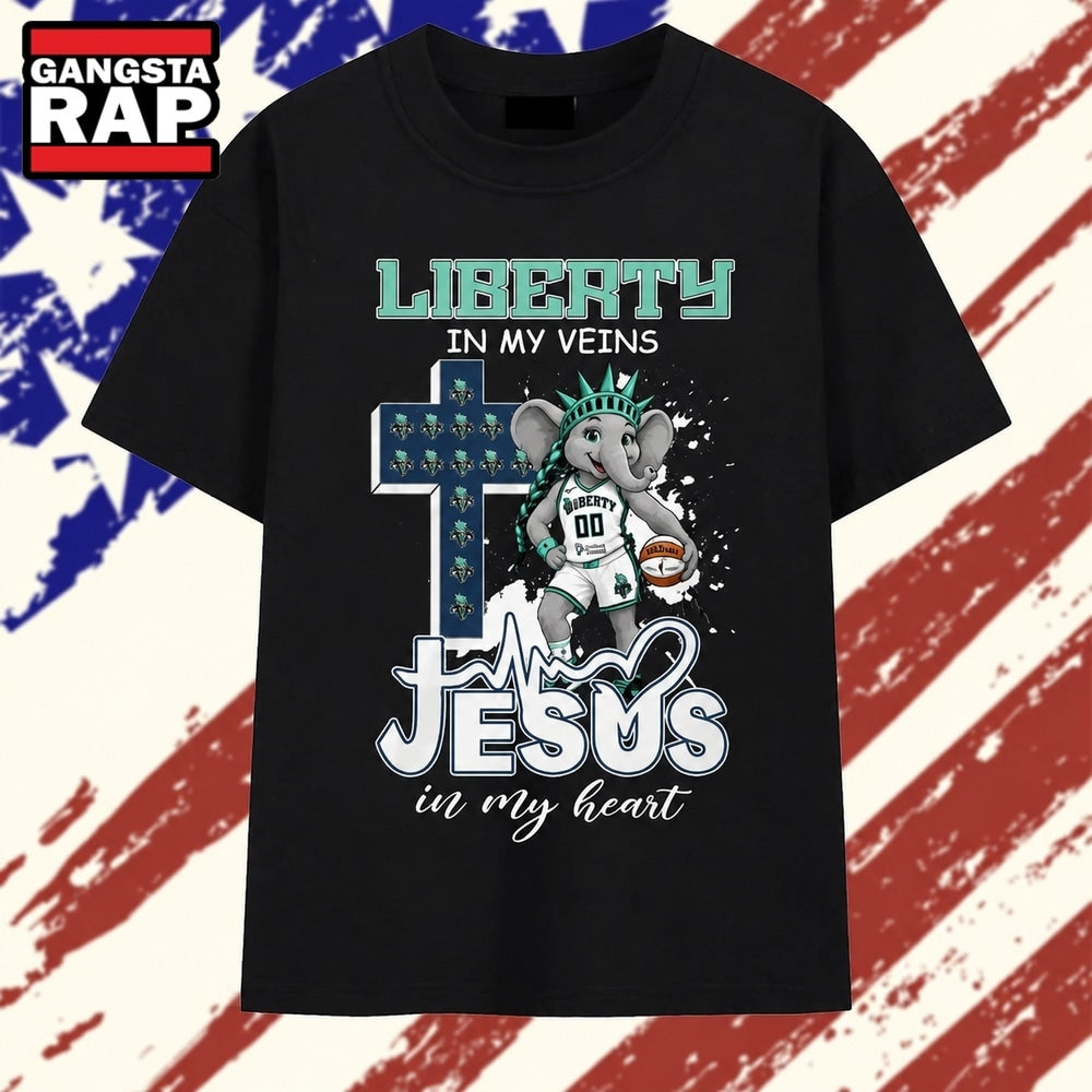 Liberty in My Veins Jesus in My Heart T Shirt