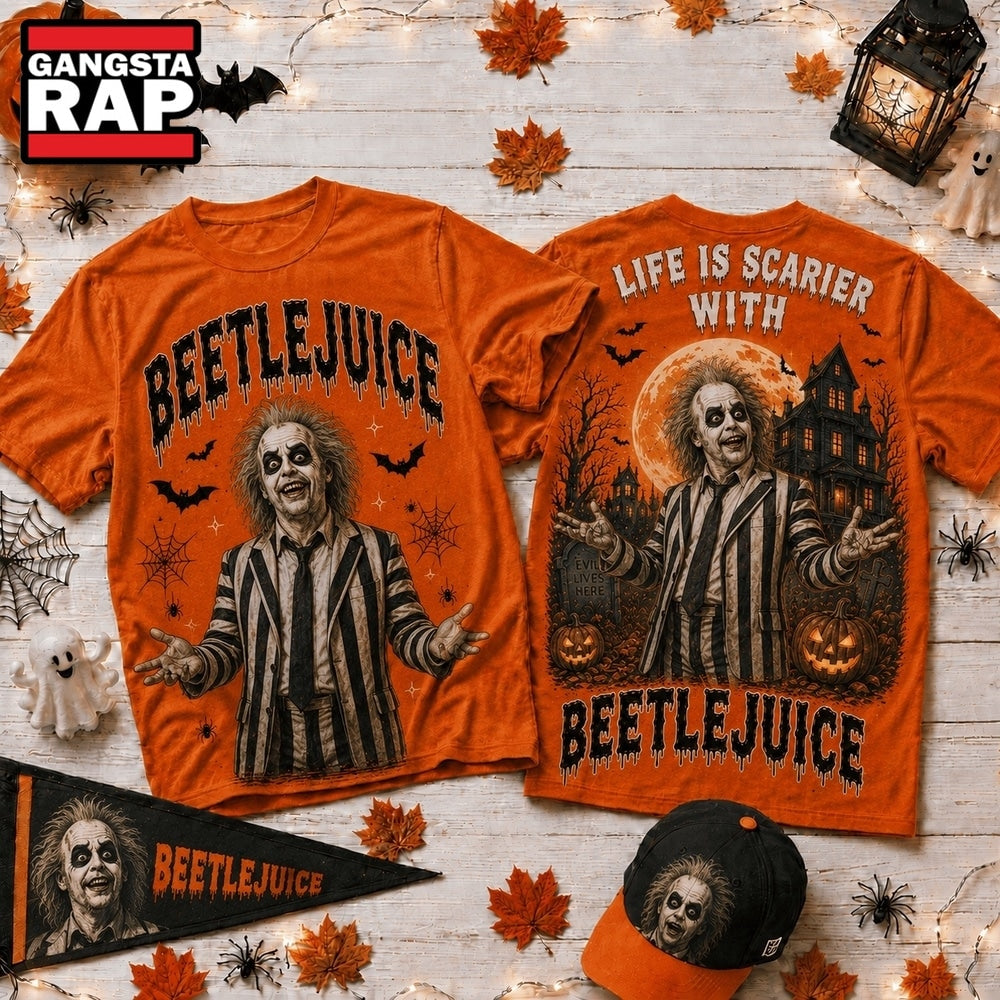 Life Is Scarier With Beetlejuice Halloween 2026 3D Shirt , Music Trend Shirt
