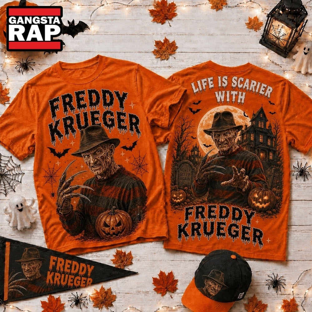 Life Is Scarier With Freddy Krueger Halloween 2026 3D Shirt , Music Trend Shirt