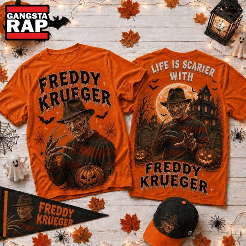 Life Is Scarier With Freddy Krueger Halloween 2026 3D Shirt , Music Trend Shirt