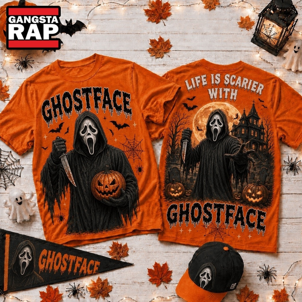 Life Is Scarier With Ghostface Halloween 2026 3D Shirt , Music Trend Shirt