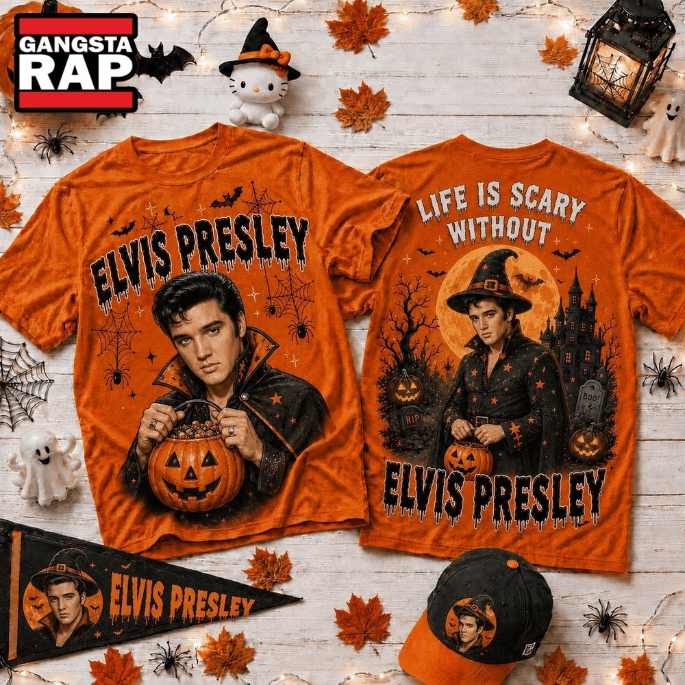 Life Is Scary Without Elvis Presley Halloween 2026 3D Shirt , Music Trending 3D Shirt