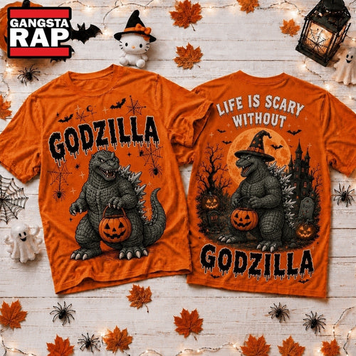 Life Is Scary Without Godzilla Halloween 2026 3D Shirt , Music Trending 3D Shirt