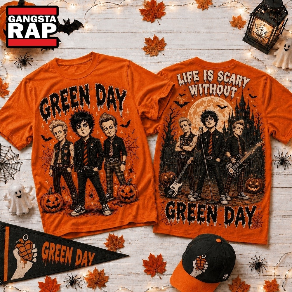 Life Is Scary Without Green Day Halloween 2026 3D Shirt , Music Trend Shirt