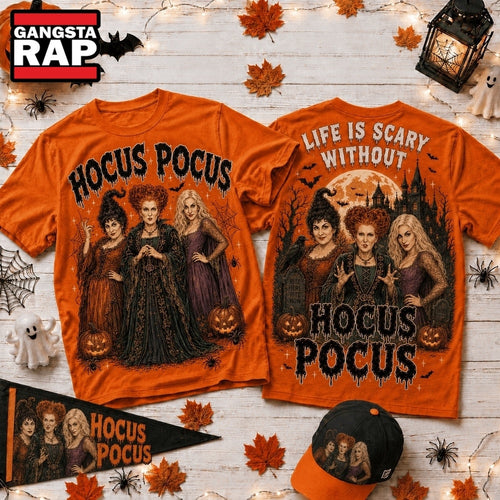 Life Is Scary Without Hocus Pocus Halloween 2026 3D Shirt , Music Trend Shirt