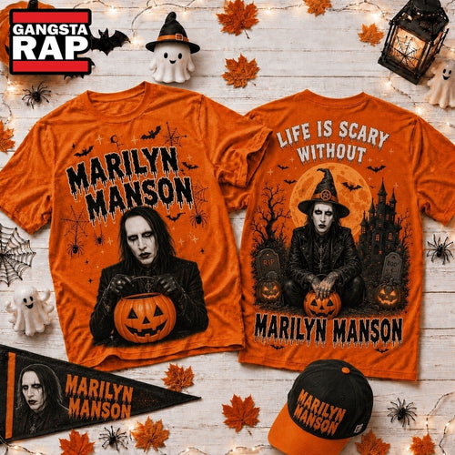 Life Is Scary Without Marilyn Manson Halloween 2026 3D Shirt , Music Trending 3D Shirt