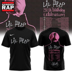 Lil Peep 30th Birthday Celebration Limited Edition Signature Black Hoodie T-Shirt