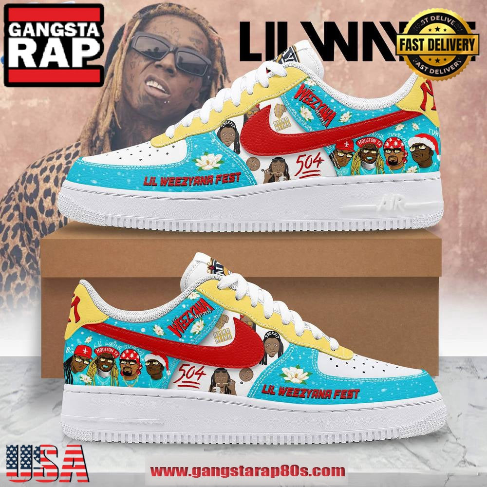 Lil Wayne Weezyana Fest 504 Limited Edition Air Force 1 Running Sneakers Shoes