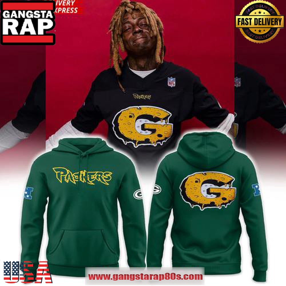 Lil Wayne x Mitchell & Ness x Packers Official Green NFL Unisex Hoodie