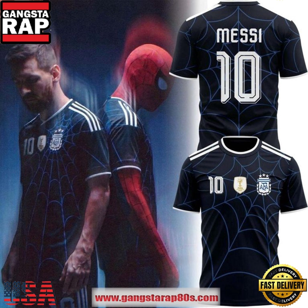 Lionel Messi #10 Argentina National Soccer x Spiderman 2026 T-Shirt