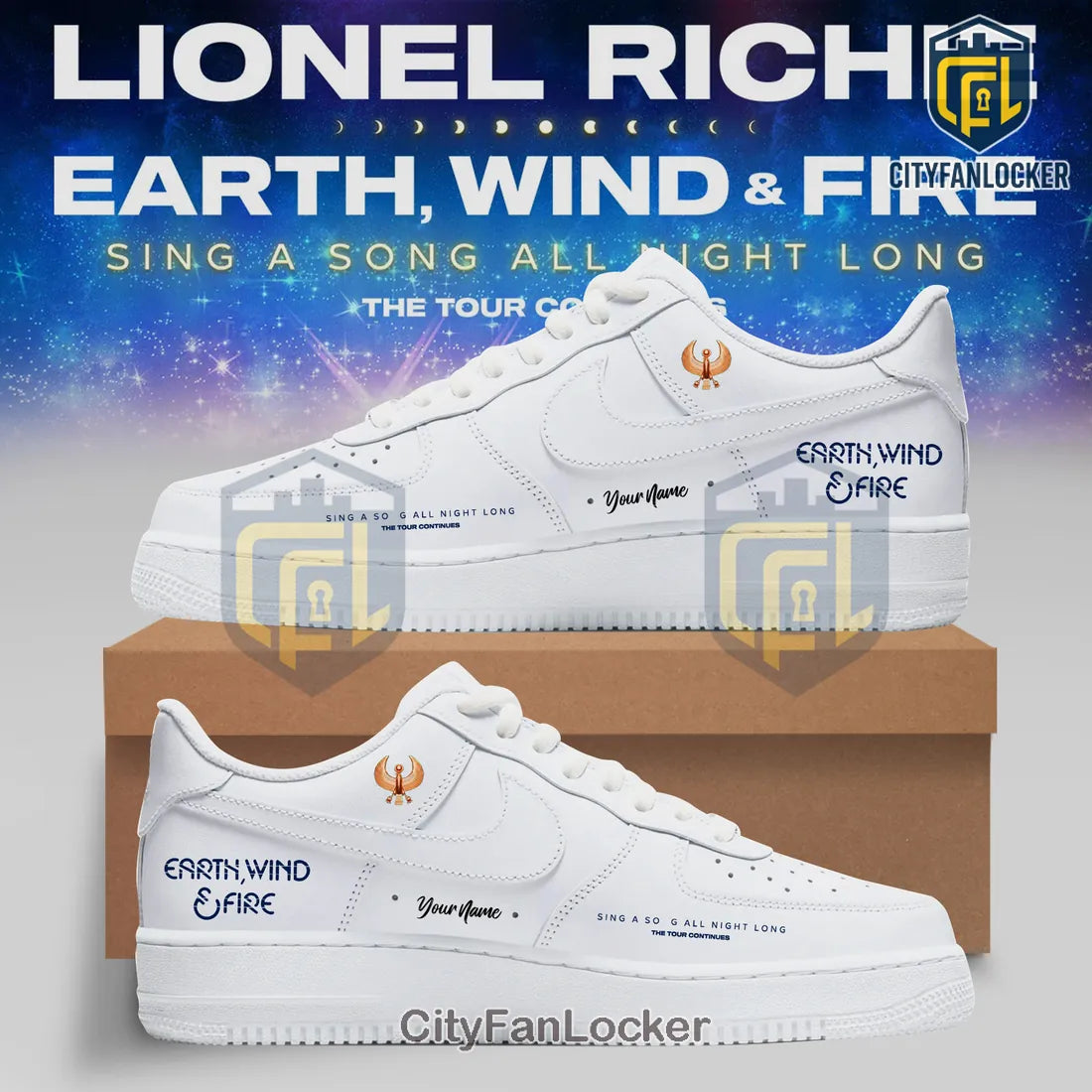 Lionel Richie x Earth Wind and Fire Sing A Song Tour Air Force 1 Sneakers