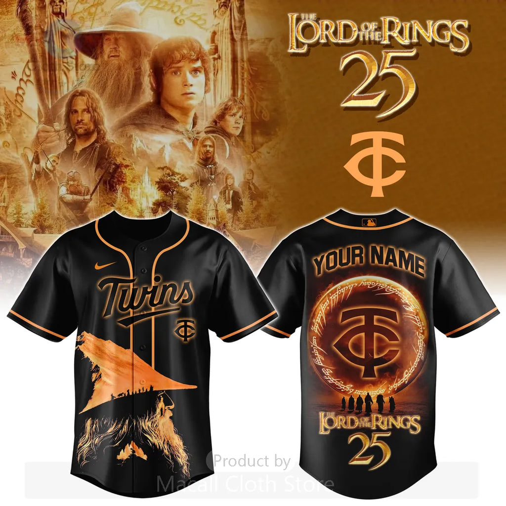 Lord of the Rings Minnesota Twins 2026 Anniversary Custom Baseball Jersey