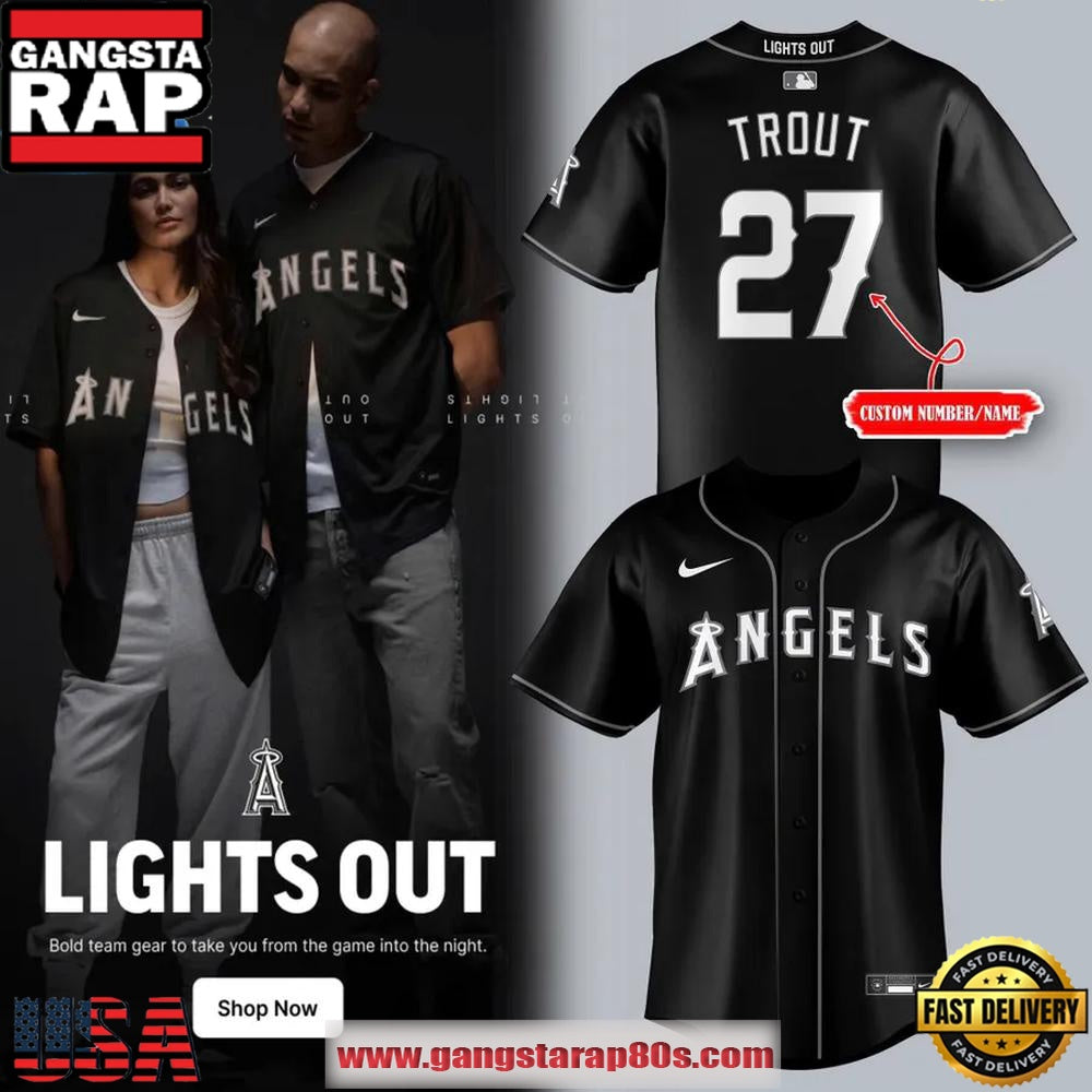Los Angeles Angels Black Lights Out Limited Edition Baseball Jersey Shirt