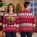 Los Angeles Angels Groot And Grinch Santa Hat Ugly Christmas Sweater