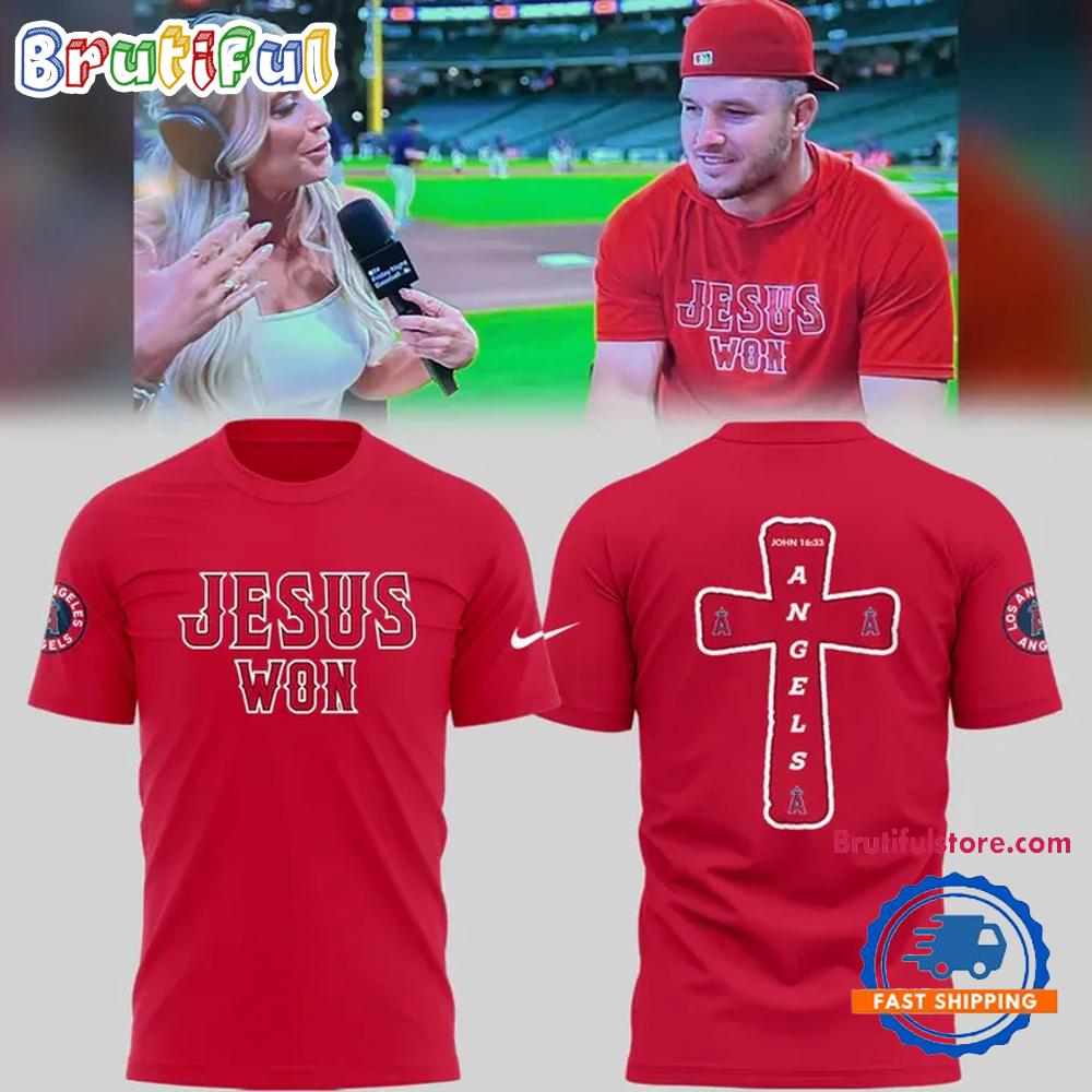 Los Angeles Angels Jesus Won 2026 Red T Shirt
