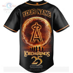 Los Angeles Angels Lord Of The Rings Custom Name Baseball Jersey