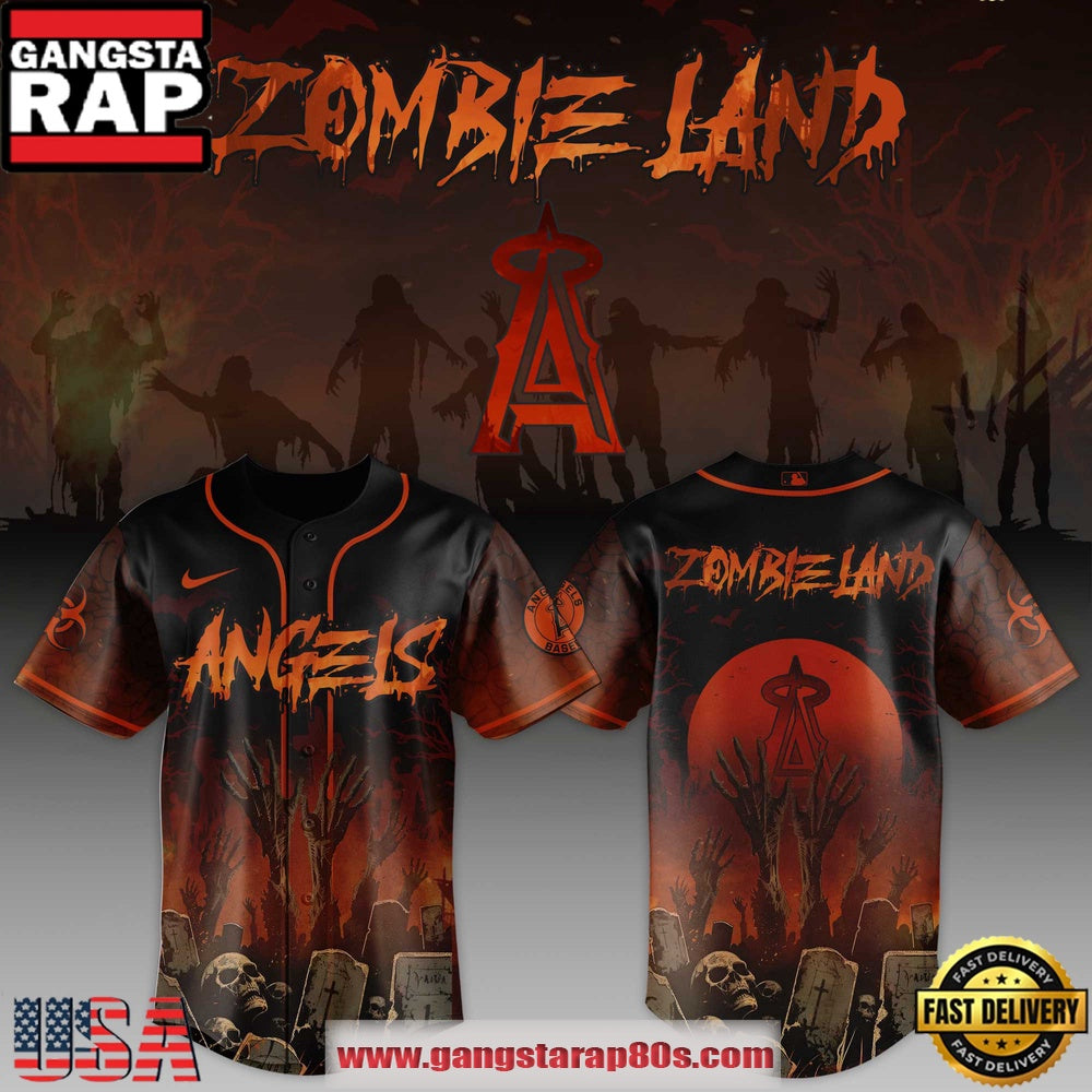 Los Angeles Angels MLB x Zombie Land Unique Design Baseball Jersey