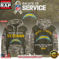 Los Angeles Chargers NFL Veteran Birthday 2025 Custom Name Unisex Hoodie