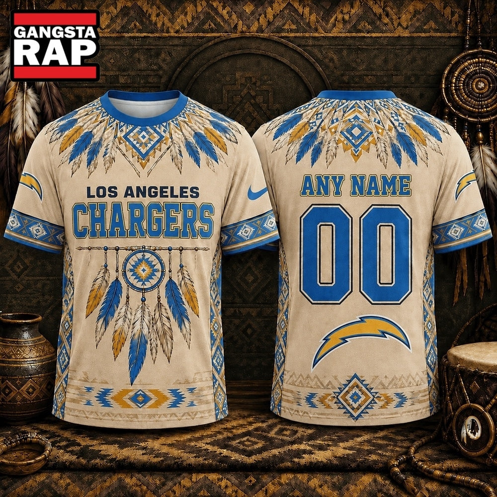 Los Angeles Chargers 2026 NFL Native American Heritage 3D Shirt, Football New Design Shirt