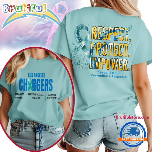 Los Angeles Chargers 2026 NFL SA Prevention Month Unisex 3D T Shirt