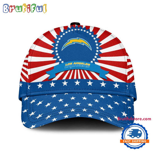 Los Angeles Chargers American Flag Pattern Independence Day Baseball Cap