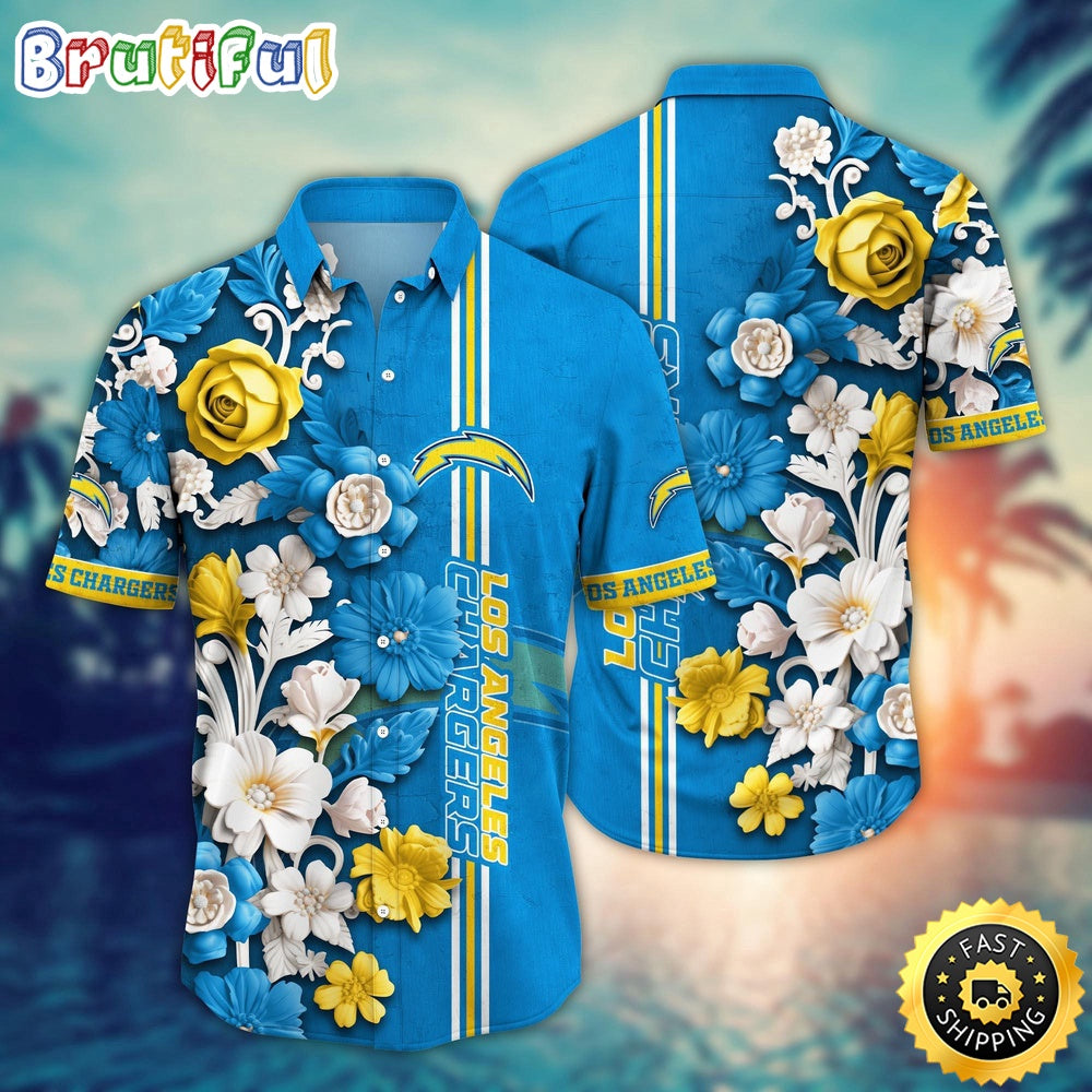 Los Angeles Chargers Hawaii Shirt Flower Aloha Shirt For Football Fans