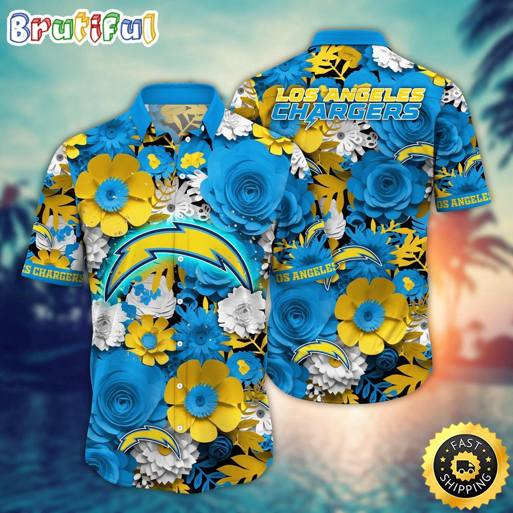 Los Angeles Chargers Hawaii Shirt Flower Colorful Coastal Wear