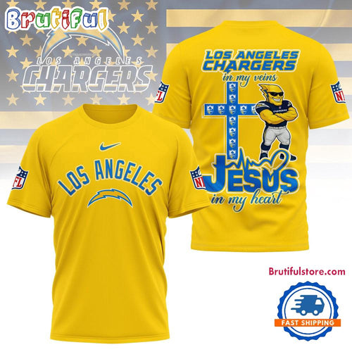 Los Angeles Chargers In My Veins In My Heart All Over Print Shirt