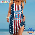 Los Angeles Chargers In My Veins USA In My Heart Independence Day Women’s Summer Beach Sling Dress