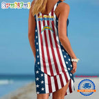 Los Angeles Chargers In My Veins USA In My Heart Independence Day Women’s Summer Beach Sling Dress