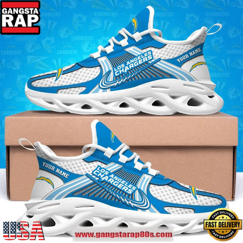 Los Angeles Chargers Custom Name Clunky Sneaker Max Soul Shoes